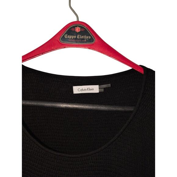 Calvin Klein Black & White Light Sweater Knit Dress Size Large - Picture 2 of 3